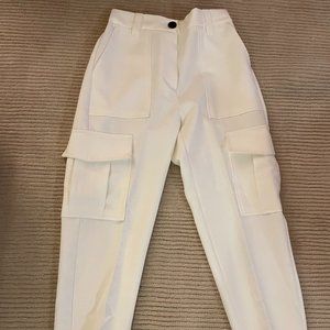 Bershka white cargo trousers, Size 6
